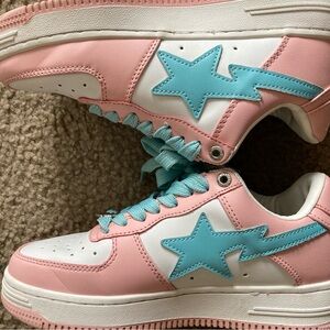 Kids Pink and Blue Star Sneakers